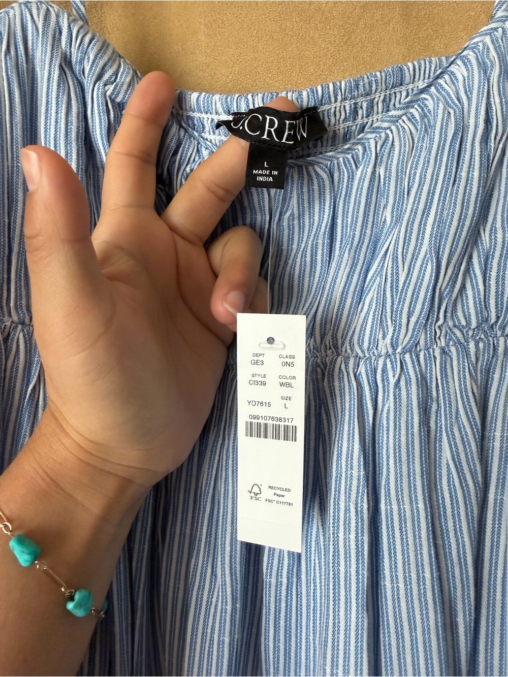 NWT J Crew Airy Gauze Empire waist dress - Picture 7 of 11